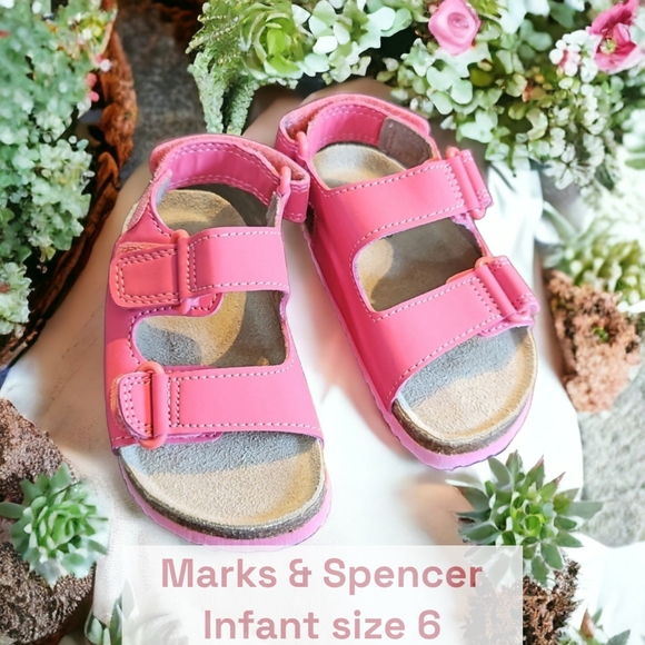 Marks & Spencer Other - *PM Editor's Pick* AS NEW infant size 6 M&S pink velcro sandals, summer shoes